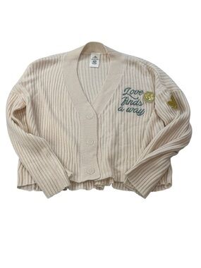 Disney Tiana Love Finds a Way Cream Ribbed Oversized Cardigan Size XS NWT